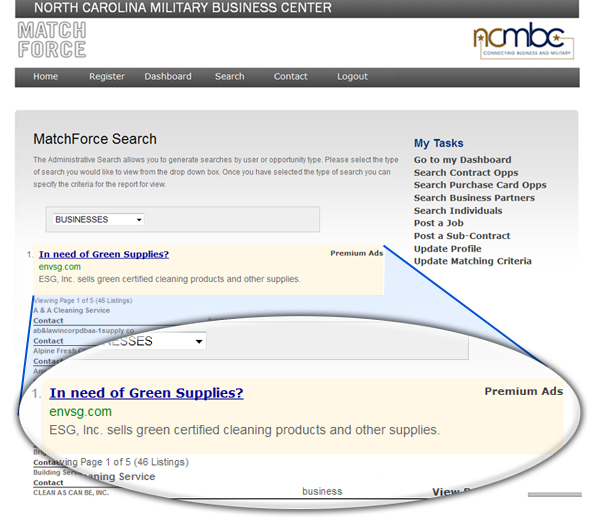 Example ad on MatchForce.org powered by AIT.com